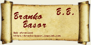 Branko Basor vizit kartica